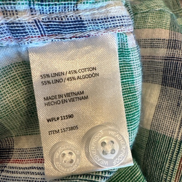 Weatherproof Vintage washable linen mens short sleeve shirt size medium - Picture 9 of 10